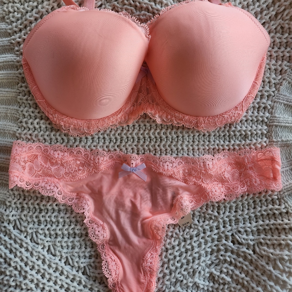 Set Coral bra and panty